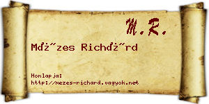 Mézes Richárd névjegykártya