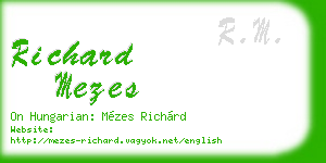 richard mezes business card
